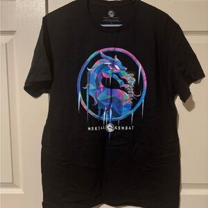 Mortal Kombat Black Short Sleeve Tee with Vibrant Graphic Design